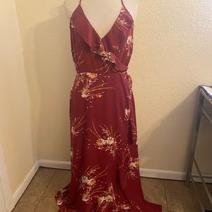 American rag maroon flowy dress large